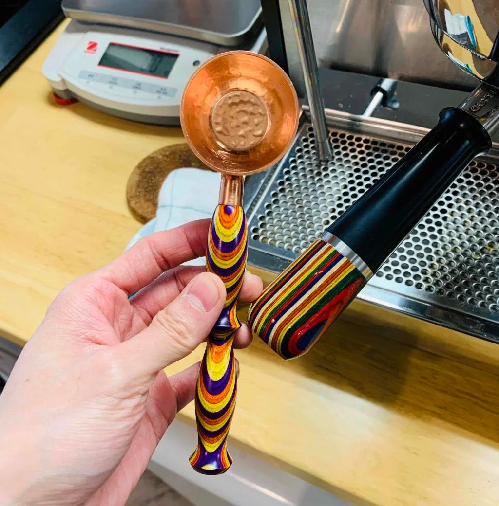 Skateboard Copper Coffee Bean Spoon With Handmade Handle