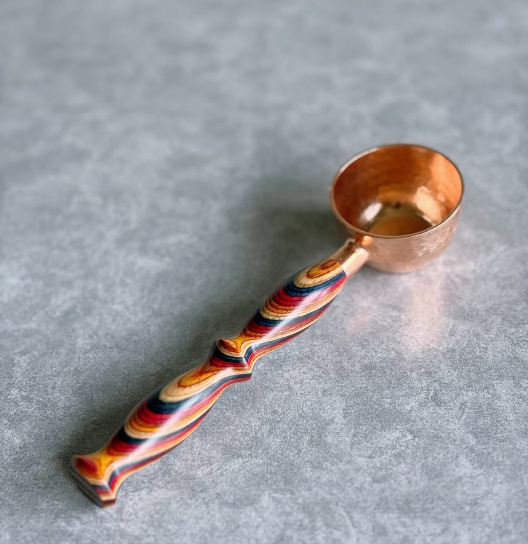 Skateboard Copper Coffee Bean Spoon With Handmade Handle