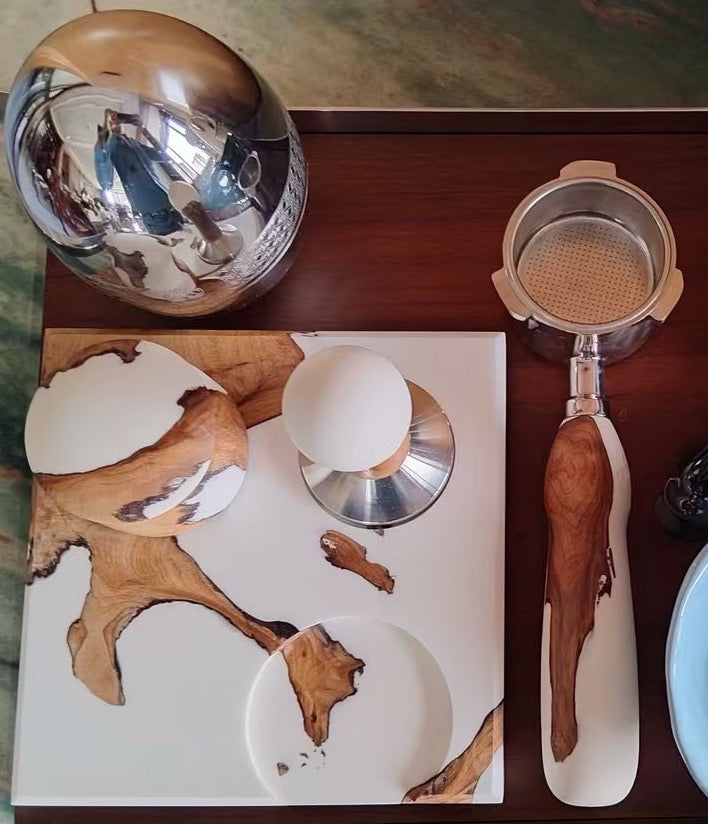 Handmade High-Class 58MM Coffee Tools Set (Distributor+Portafilter+Dosing Funnel)