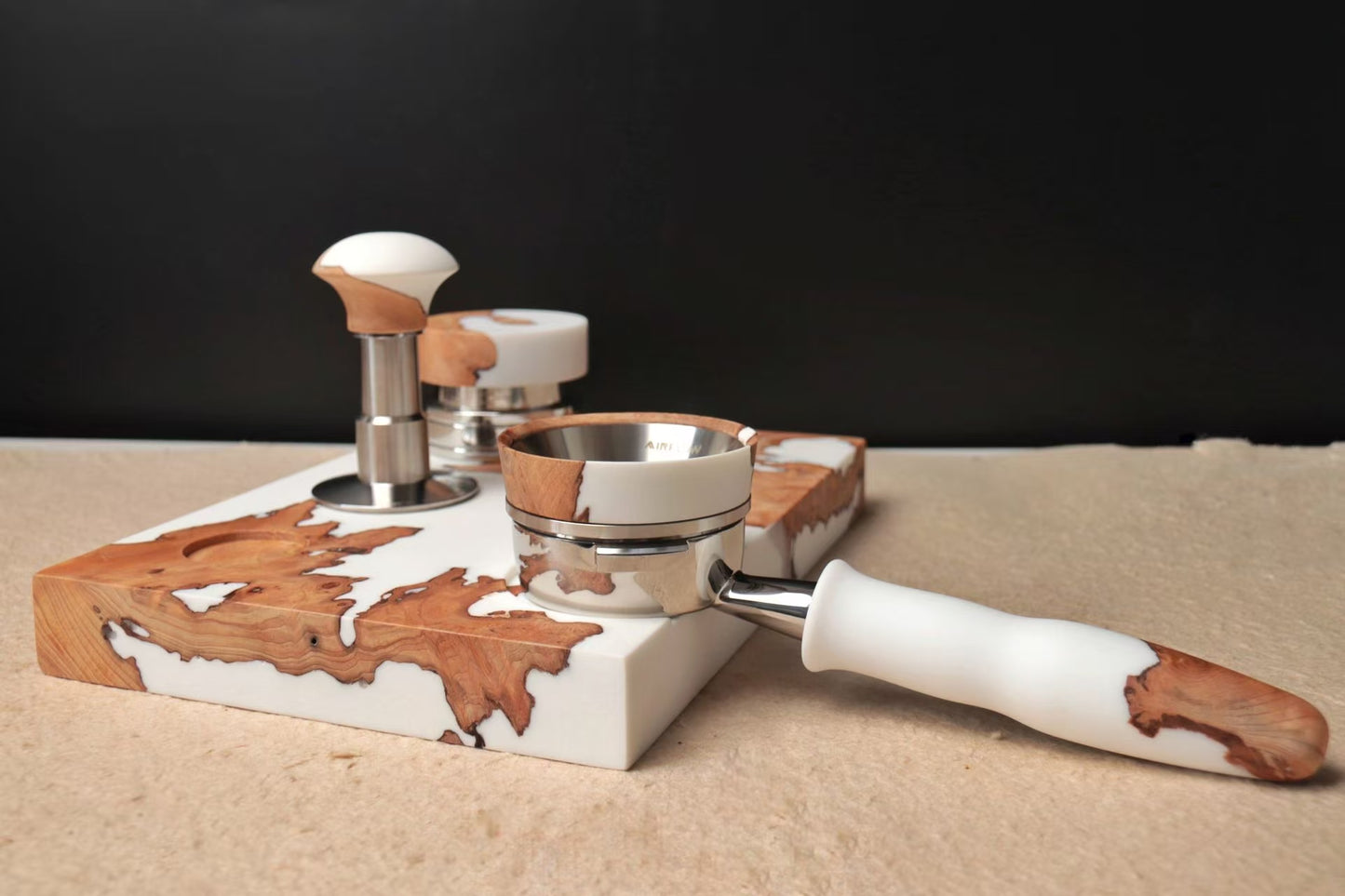 Handmade High-Class 58MM Coffee Tools Set (Distributor+Portafilter+Dosing Funnel)